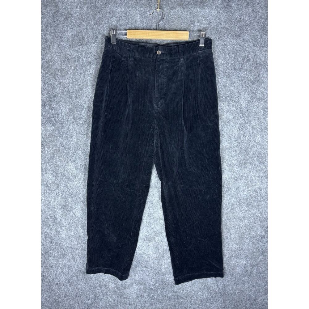 Vintage Polo By Ralph Lauren Men's Black Corduroy Pants Tag 32x32 Fits (32x27)